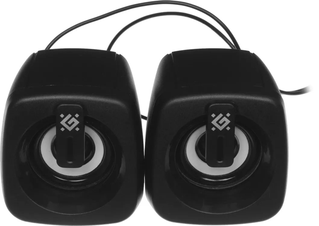 Акустическая система 2.0 Defender J1 (65961); 6 Вт; 90 - 20 кГц; пластик; LED подсветка; регулировка на шнуре; jack 3.5 mm; питание USB; чёрный