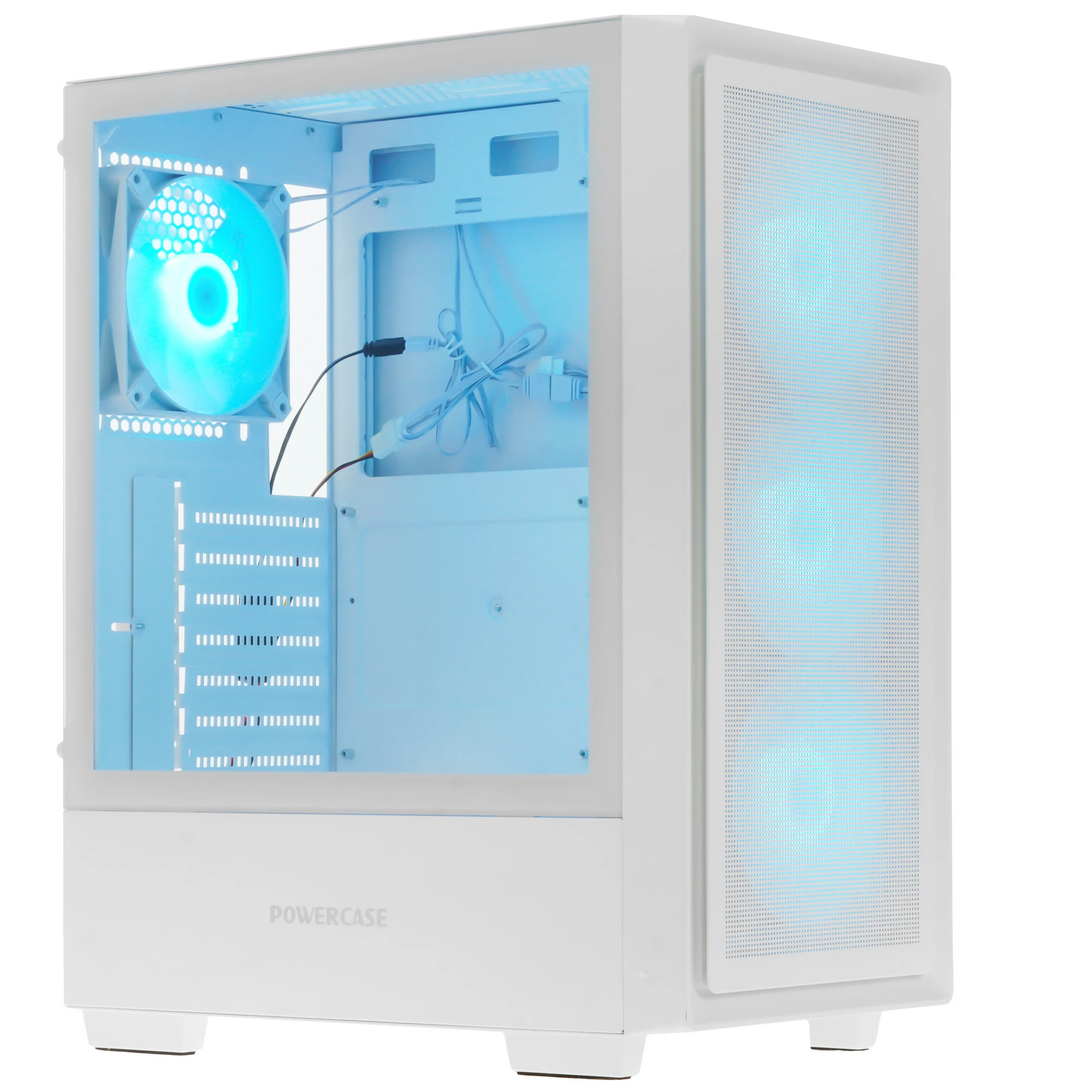 Корпус Powercase Mistral AY4W ARGB White (CMAYW-A4); ATX; Midi-Tower; без БП; сталь; 2x3.5" int.; 4 x 120 мм; 2xUSB 2.0/1xUSB 3.0/Mic/Aud; белый