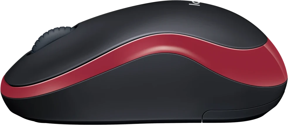 Мышь беспроводная Logitech M185 Black+Red (910-002633***); 2.4 ГГц; USB; оптический; 1000 dpi; 3 кнопки; колесо-кнопка; 1хАА; чёрный + красный