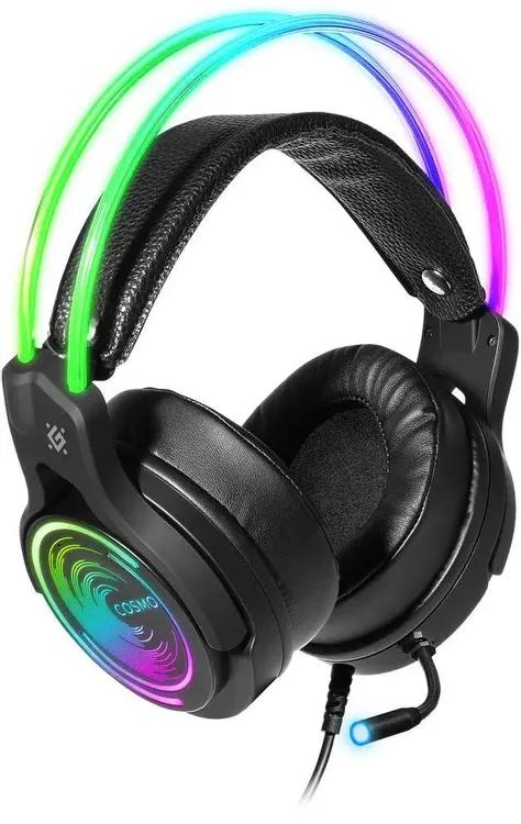 Гарнитура игровая Defender Cosmo PRO (64536***); оголовье (headband); 20 - 20 000 Гц; 32 Ом; 2,1 м; микрофон; регулятор громкости; USB; подсветка LED;