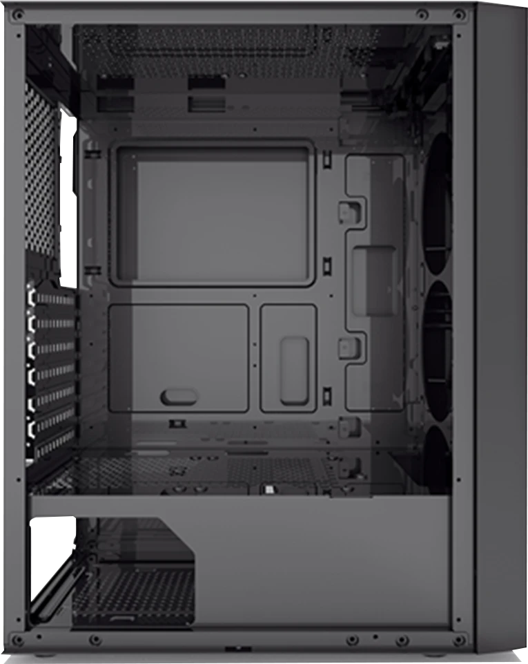 Корпус PCCooler MA100 MESH BK (C3-A510BKP3-GL***); ATX; Midi-Tower; без БП; сталь; 2x3.5" int.; 3 х 120 мм; 2 x USB 2.0/1 x USB 3.0/Mic/Aud; чёрный