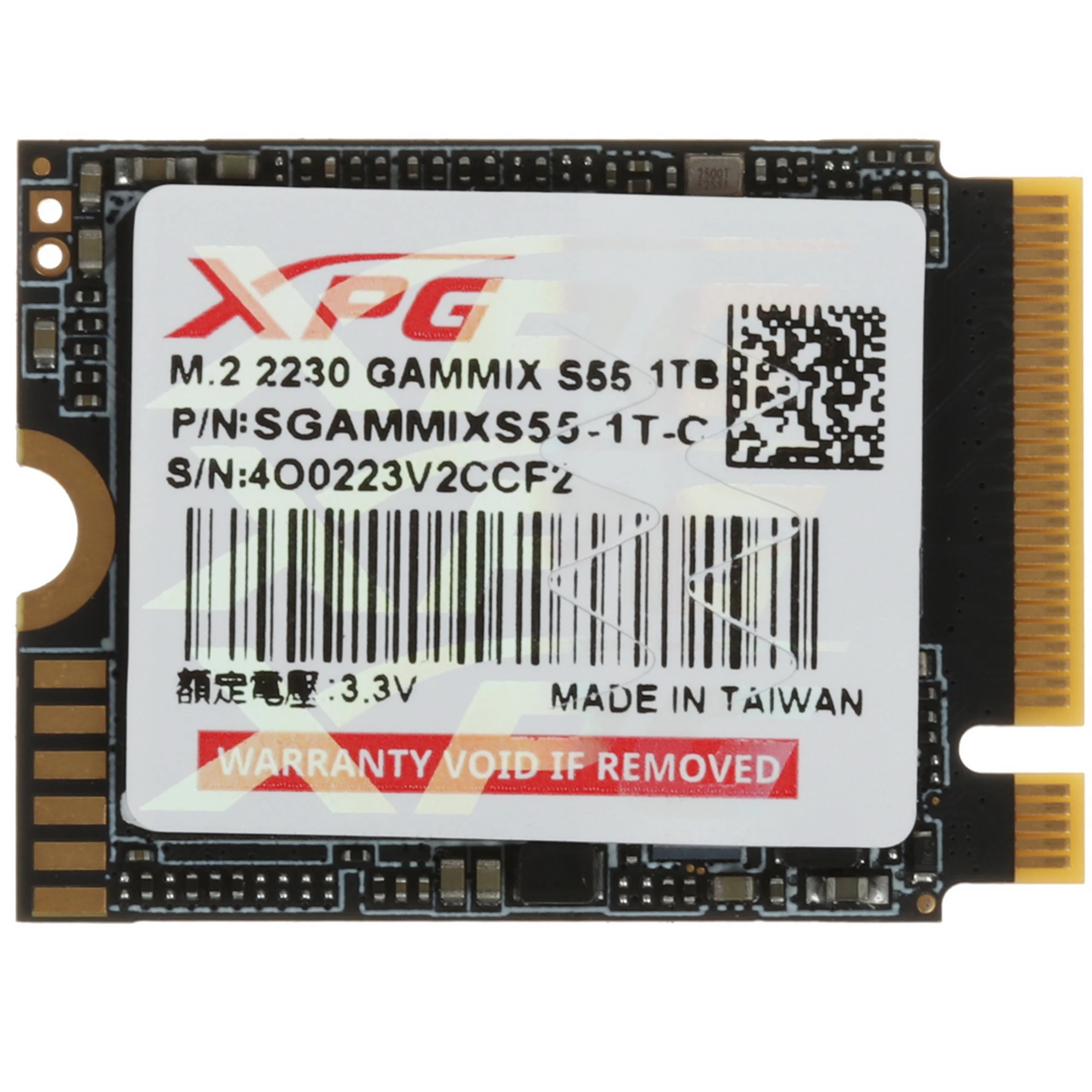 Накопитель SSD 1 ТБ AData XPG GAMMIX S55 (SGAMMIXS55-1T-C); M.2 (2230); 5000Мб/с -  3700Mб/с; 3D NAND; PCI-E Gen4 x4; RET