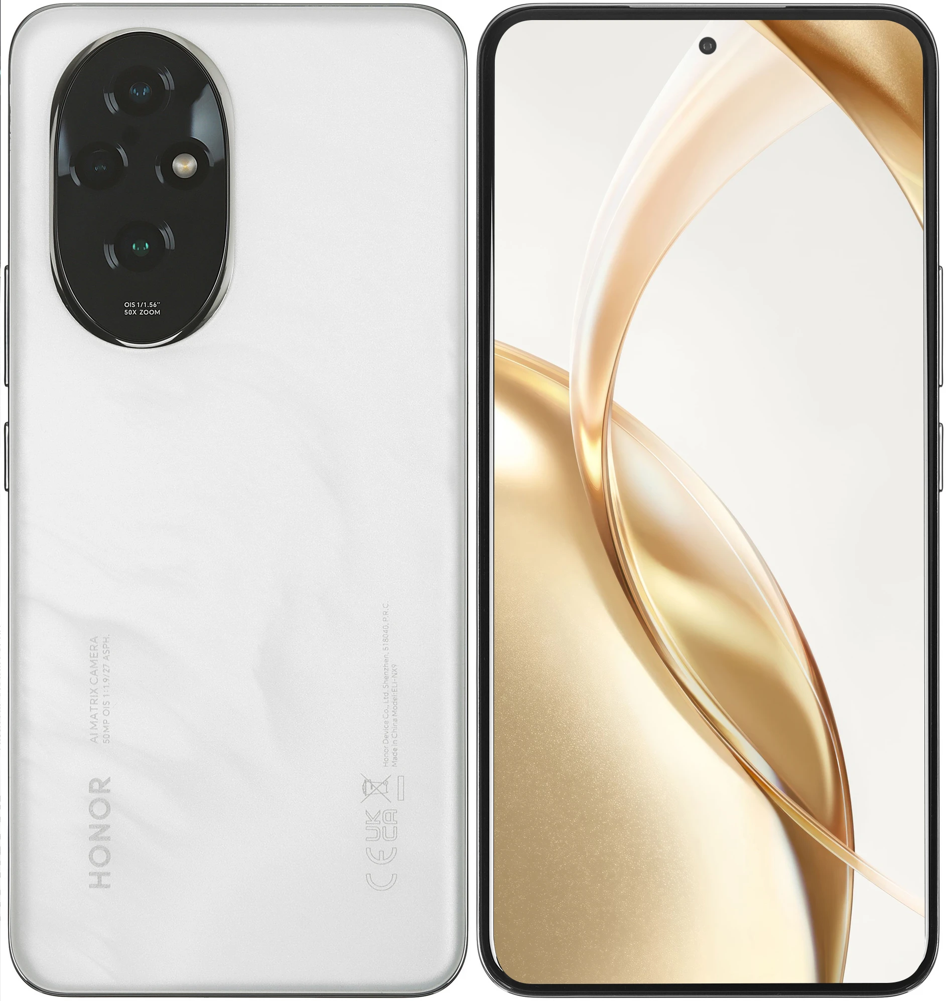 Смартфон Honor 200 8/256Гб White; (5109BFKE) 6.7" AMOLED 120Гц; 2664x1200; Snapdragon 7 Gen 3 8 ядер 2.6 ГГц; 8Гб/256Гб; 50+50+12Мп/50Мп BT5.3; WiFi 8