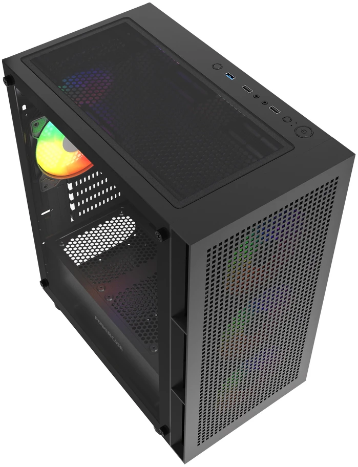 Корпус Powercase Mistral Micro EM17 Black (CMMEM17B-A4); mATX; Mini-Tower; 4х120 мм; 2xUSB 2.0/1xUSB 3.0; Mic/Audio; черный
