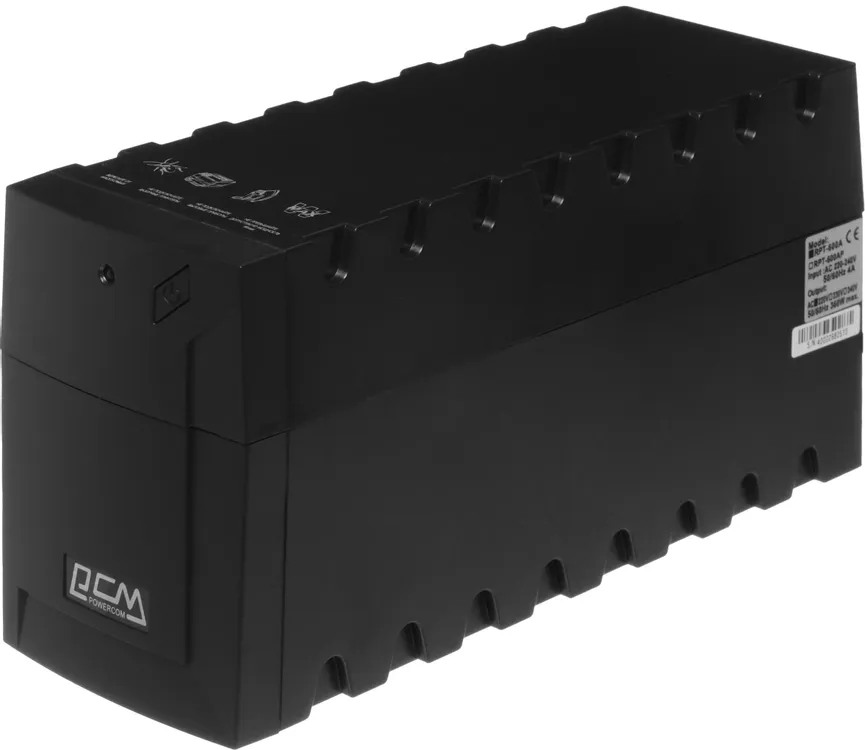 ИБП Линейно-интерактивный Powercom RAPTOR (RPT-600A EURO***); 360 Вт; 160 - 275 В; 3 евророзетки; чёрный; защита от импульсов, фильтрация помех; 4,2 к