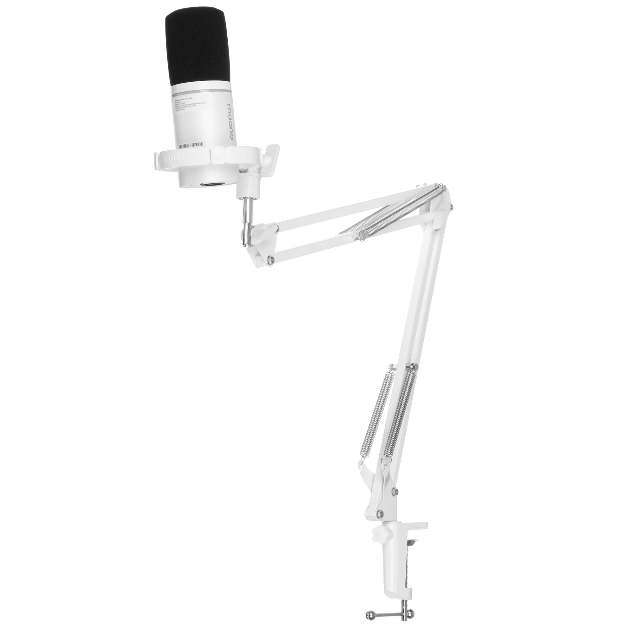 Микрофон Maono PD200XS White; динамический; кардиоидный; -52 дБ; 40-16 000 Гц; 24 бит/48 кГц; USB/XLR; стойка-пантограф со струбциной; белый