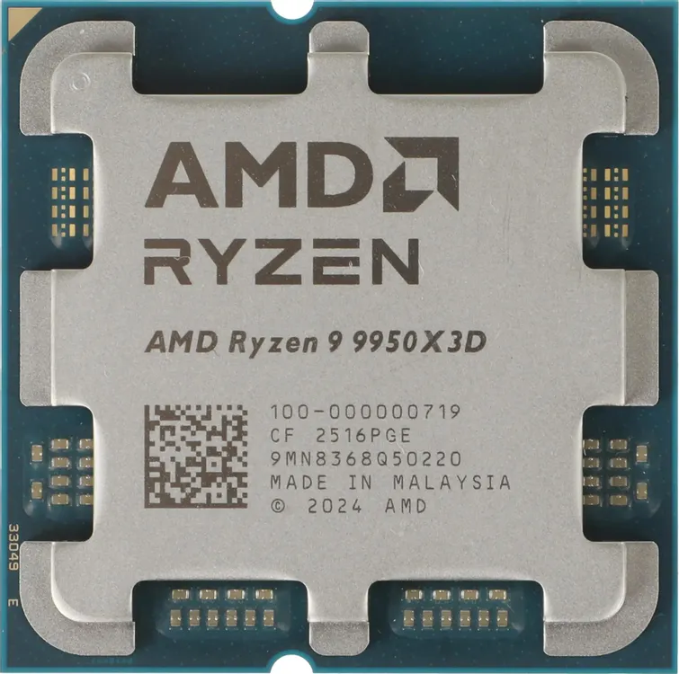 Процессор AMD Ryzen 9 9950X3D (100-000000719); AM5; 4.3-5.7 Ггц; 1280 кБ L1 Cache; 16 МБ L2 Cache; 128 МБ L3 Cache; Granite Ridge; AMD Radeon Graphics