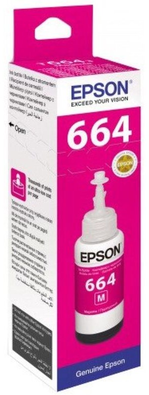 Контейнер Epson T6643 (C13T66434A***); L100/L200; 70 мл; пурпурный (magenta)