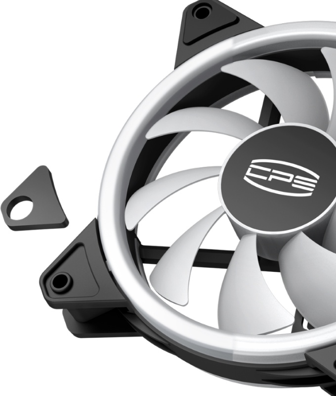 Вентилятор 120 мм PCCooler F3 T120 ARGB Black; 4-pin(PWM)+3-pin(ARGB); 500-1800 об/мин; 46 CFM; 21,6 дБ; плакстик; подсветка