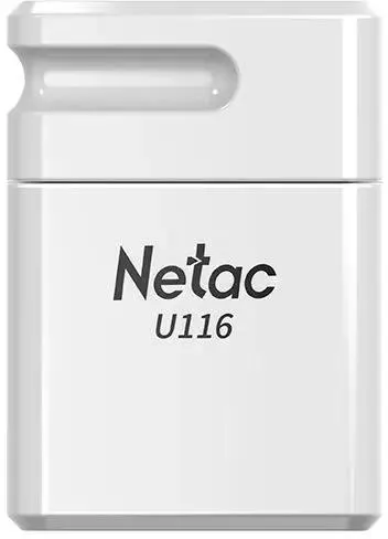 Накопитель USB-флэш 32 ГБ Netac U116  (NT03U116N-032G-20WH***); USB 2.0; классическая, с колпачком; 