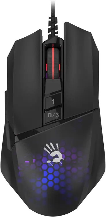 Мышь игровая A4Tech Bloody W65 Max Mini Black (W65 MAX MINI HONEYCOMB); USB; оптический; 12000 dpi; 9 кнопок; колесо-кнопка; чёрный