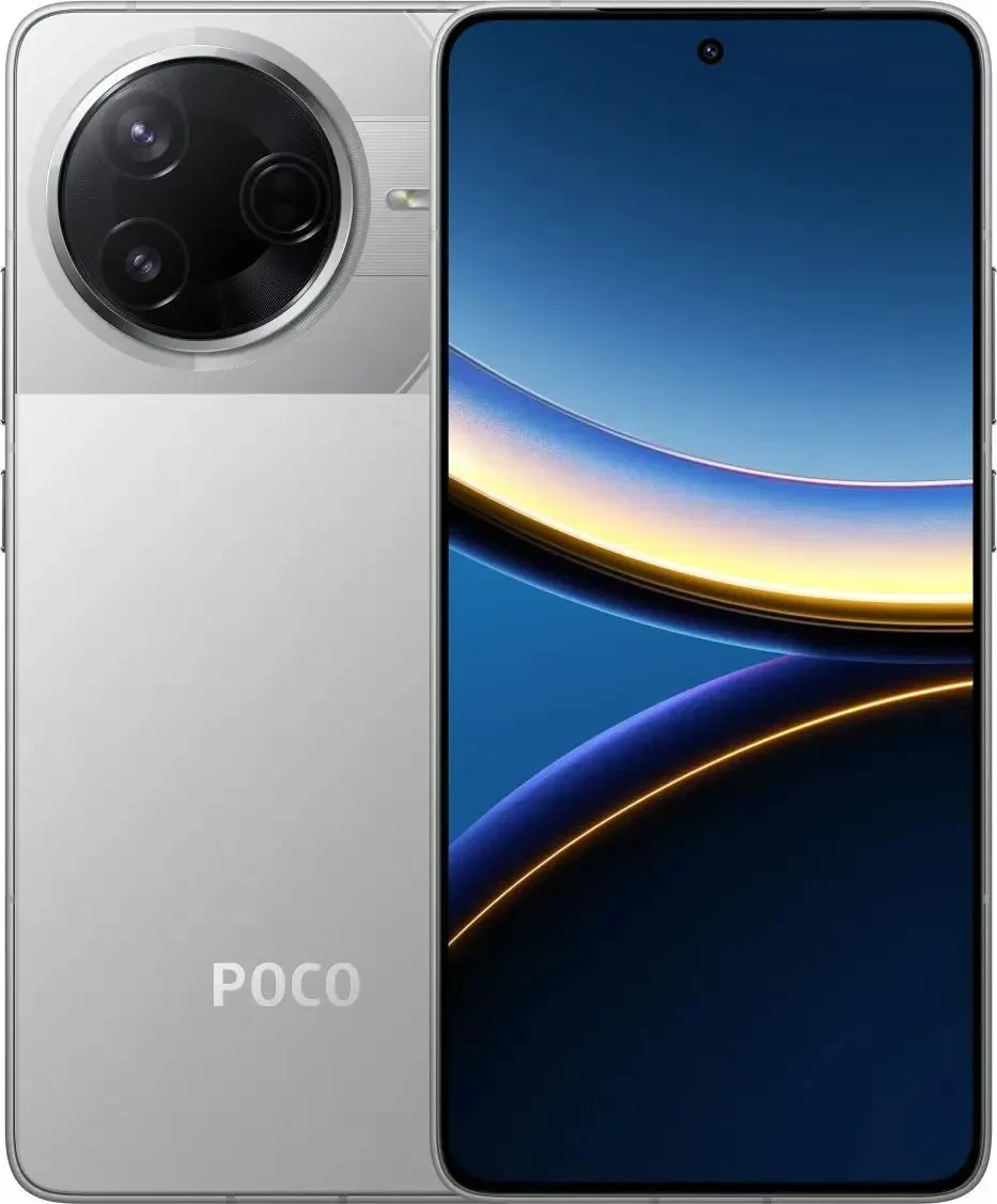 Смартфон 6.67" POCO F7 Pro 12 Гб/256 Гб серебристый, AMOLED 120 Гц, 3200x1440, Snapdragon 8 Gen 3 8 ядер 3.3 Ггц, 50+8 Мп/20 Мп BT5.4, Android 15