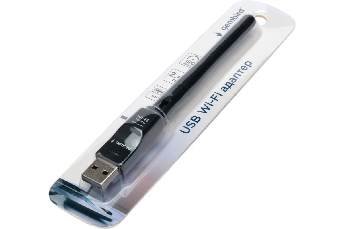 Сетевая карта WiFi адаптер (MT7601***); 150 Мбит/с; внешняя; 1 x 2 dBi; USB