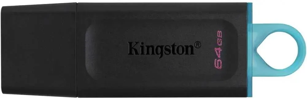 Накопитель USB-флэш 64 ГБ Kingston DataTraveler Exodia (DTX/64GB***); USB 3.2; классическая, с колпачком; пластик; чёрный