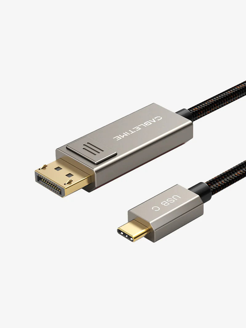 Кабель Type-C/DP CABLETIME CC23H (CT-CBD8K-ZG1) 8K60Hz; 4K144Hz; 2K240Hz, EJ899T чип; двунаправленный, 1 м, чёрный