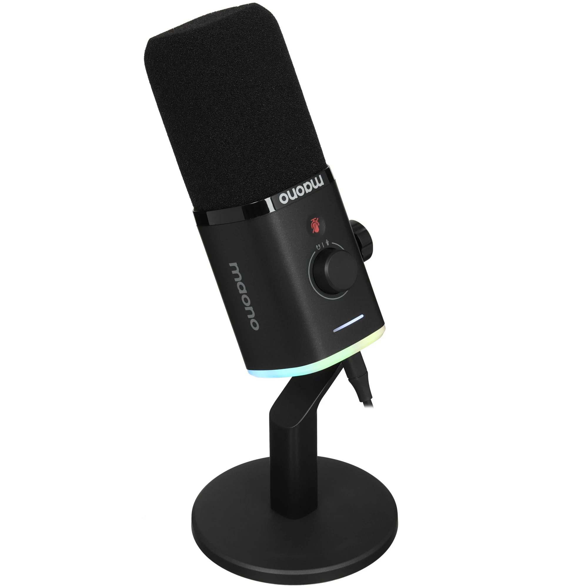 Микрофон Maono PD100X Black; динамический; кардиоидный; 40-16 000 Гц; 24 бит/48 кГц; USB/XLR; штатив; чёрный