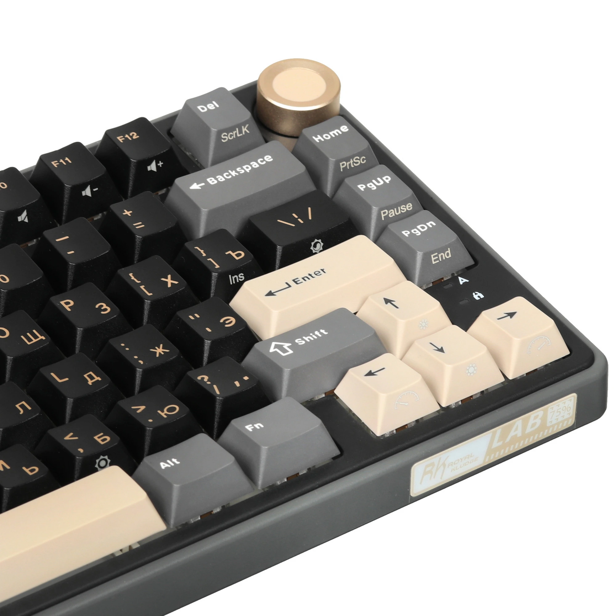 Клавиатура проводная Royal Kludge R75 Black (Silver switch); USB; механическая; 75 клавиш; Hot-swap; отсоединяемы кабель; подсветка RGB; ENG\RUS; черн