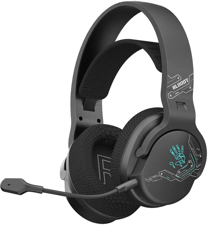 Гарнитура беспроводная A4Tech Bloody GR370 Black; накладные; 3,5 мм/BT/2.4 Ггц (USB-A/USB Type C); оголовье; 20 - 20 000 Гц; 16 Ом; микрофон; 45 ч; че