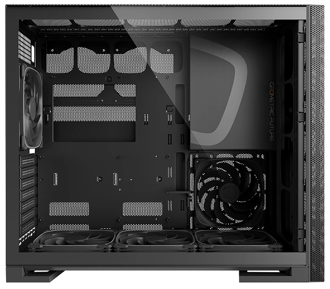 Корпус Geometric Future Model 5 ARGB Vent Bk/Y (1AM5VTBY01100); E-ATX; Middl-Tower; без БП; 5x140 мм; 2xUSB 3.X, 1xUSB 3.X Type-C,1x jack 3.5 mm Mic/A