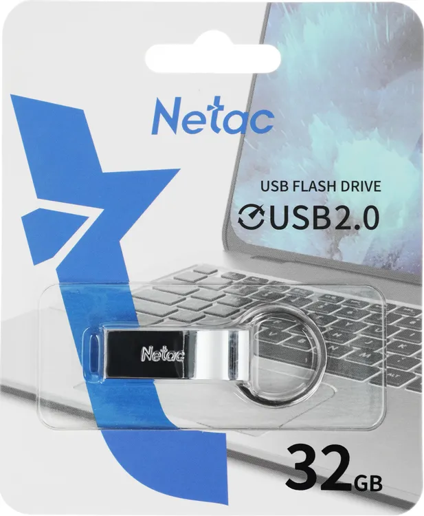 Накопитель USB-флэш 32 ГБ Netac U275 (NT03U275N-032G-20SL); USB 2.0; моноблок; металлический корпec