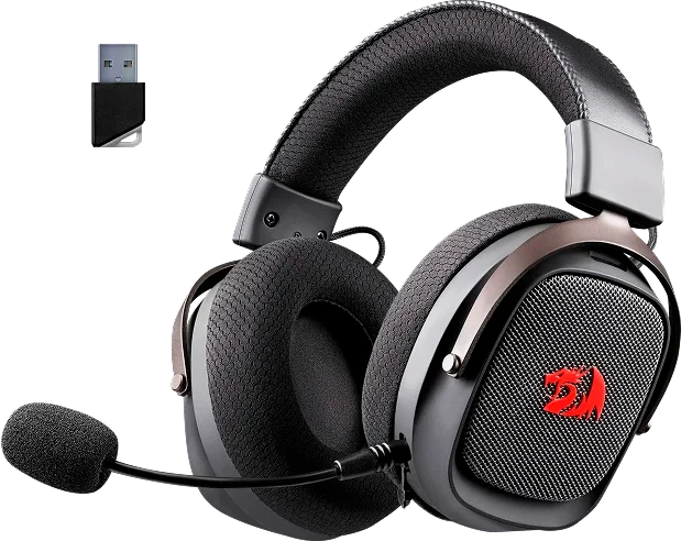 Гарнитура беспроводная Redragon Ushi Pro Black (73019); игровая; BT/2.4 Ггц; оголовье; 20 - 20 000 Гц; 64 Ом; отсоединяемый микрофон; регулятор громко