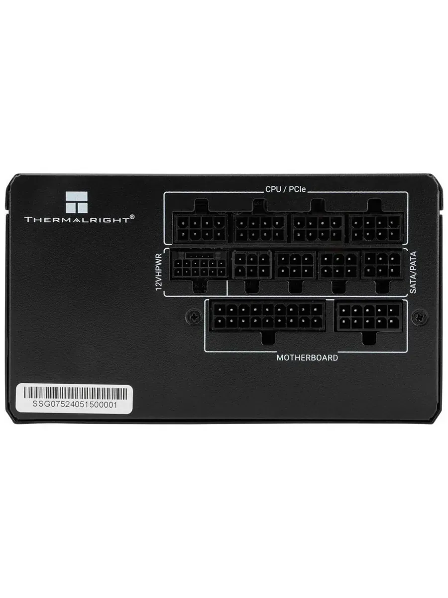 Блок питания 850 Вт Thermalright 12VHPWR Black (TR-SG850); 1x24 pin; 2x8(4+4) pin; 8xSata; 3xMolex; 2x6+2-pin PCI-E; 80+ Gold; APFC; отстегивающиеся к