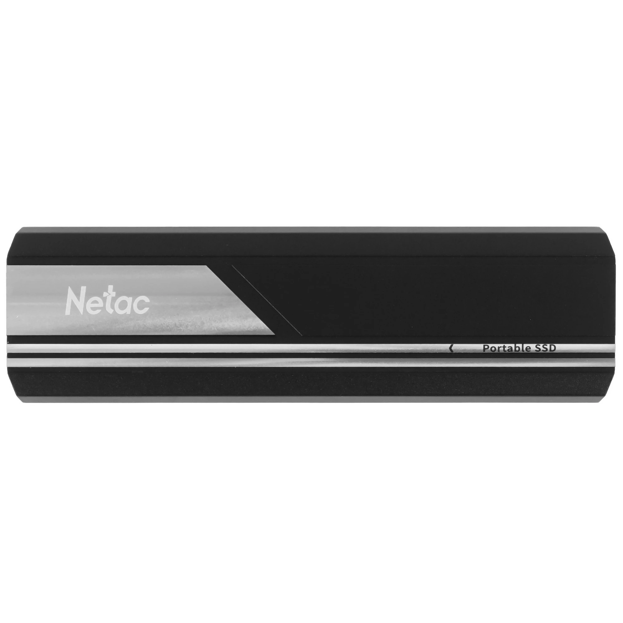 Внешний SSD 500 ГБ Netac ZX10 (NT01ZX10-500G-32BK***); M.2; USB 3.2 Type C; чёрный + серебристый