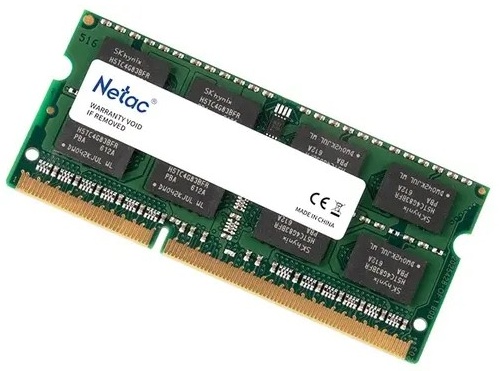 Модуль памяти SODIMM DDR3 8 ГБ Netac Basic (NTBSD3N16SP-08); 12800 MБ/с; 1600 МГц; RET