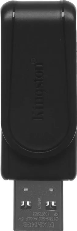 Накопитель USB-флэш 64 ГБ Kingston DataTraveler Exodia S (DTXS/64GB); USB 3.2; ротатор; черный