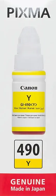Картридж Canon GI-490Y (0666C001***); Canon Pixma G14XX/G24XX/G34XX/44XX; оригинал; желтый