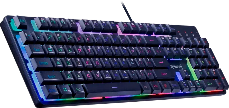 Клавиатура игровая Redragon Nagato (72077); USB; мембранная; 104 клавиш; 12 (+FN); подсветка RGB; ENG\RUS; черный