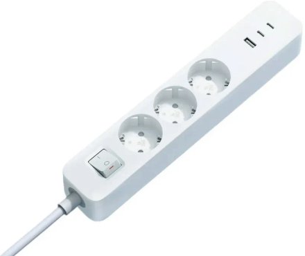 Сетевой фильтр Xiaomi Power Strip; 1,8 м; 3 евро-розеток+3xUSB; 220 В; 10 А; черный
