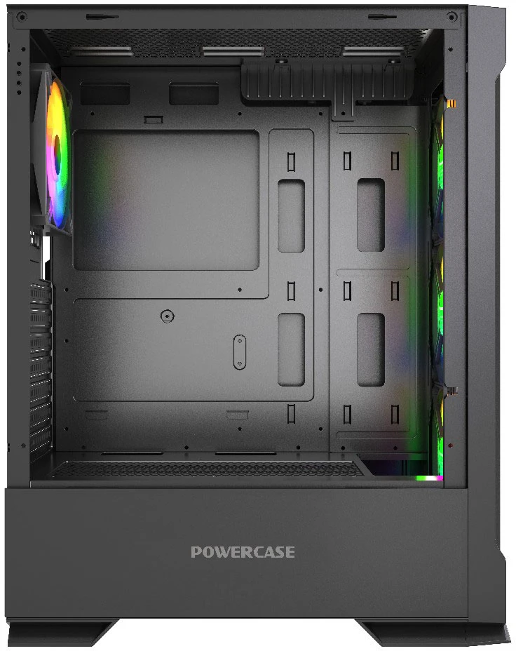 Корпус Powercase Mistral AZ4B ARGB Black (CMAZB-A4); ATX; Midi-Tower; без БП; сталь; 2x3.5" int.; 4 x 120 мм; 2xUSB 2.0/1xUSB 3.0/Mic/Aud; чёрный