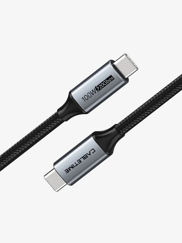 Кабель Type-C/Type-C CABLETIME CU20N; 4K 60 Гц; 100Вт; 5A; до 20 Гбит/с; 3,0 м; нейлоновая оплётка, черный