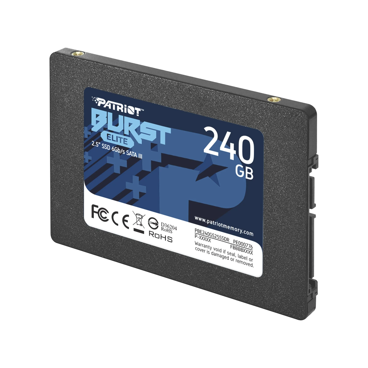 Накопитель SSD 240 ГБ Patriot Burst Elite (PBE240GS25SSDR***); 2,5"; 450Мб/с -  320Mб/с; 3D NAND; SA