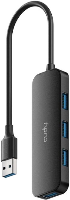 Концентратор USB внешний Cudy UH40A; USB 3.0; 4-порта; чёрный