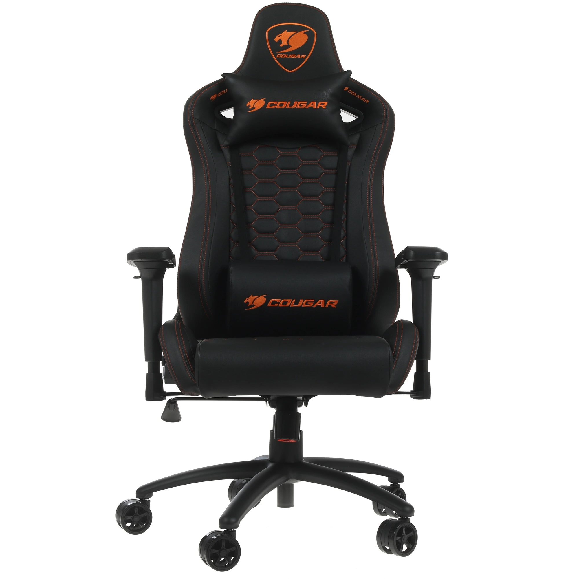 Кресло для геймеров Cougar OUTRIDER S Black (CU-OUTSB***); иск. кожа; регулировка подлокотников 4D; чёрный; 80 мм (класс 4); нагрузка до 120 кг