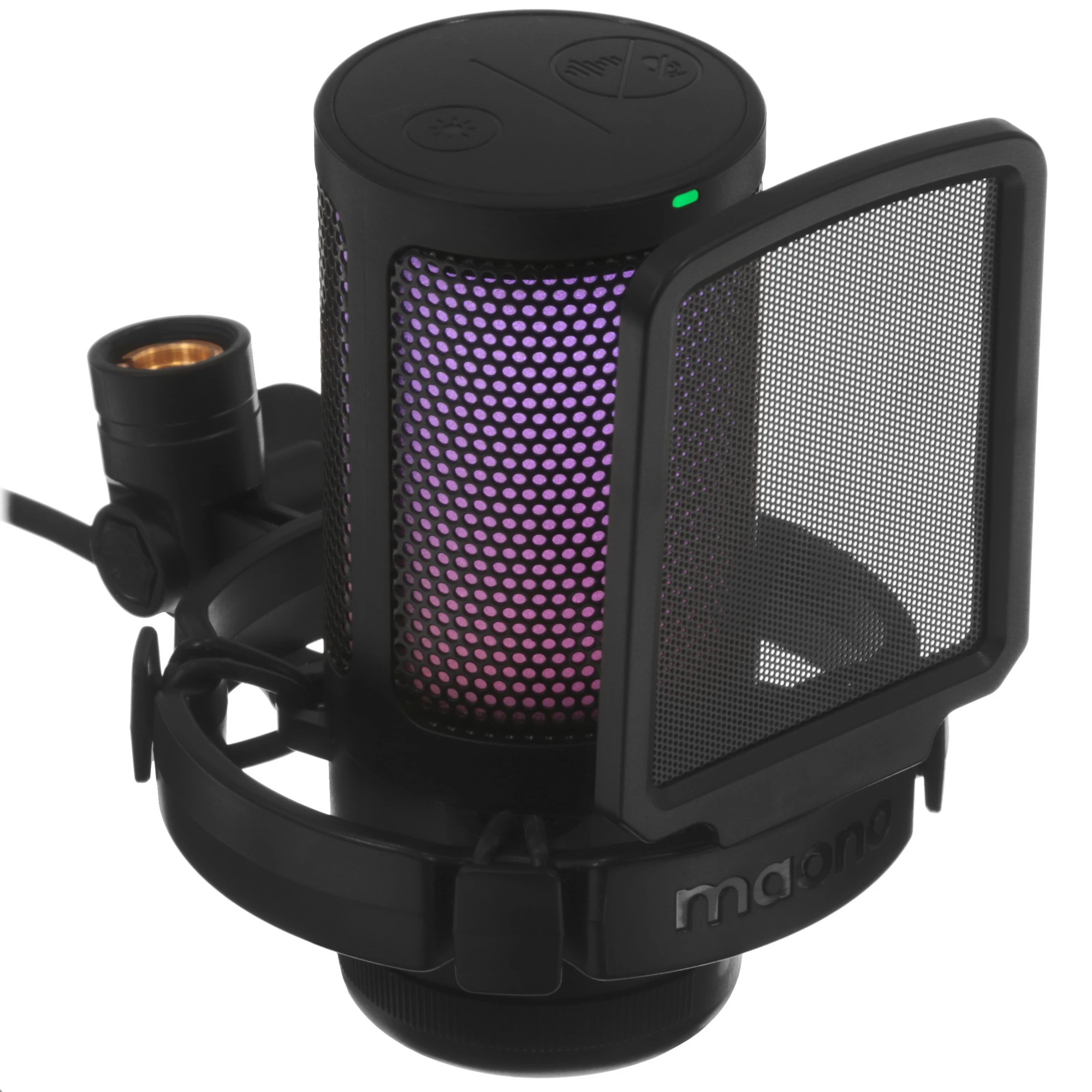 Микрофон Maono DGM20S Black; динамический; кардиоидный; -40 дБ; 80-10 000 Гц; 24 бит/48 кГц; USB; стойка-пантограф со струбциной; черный