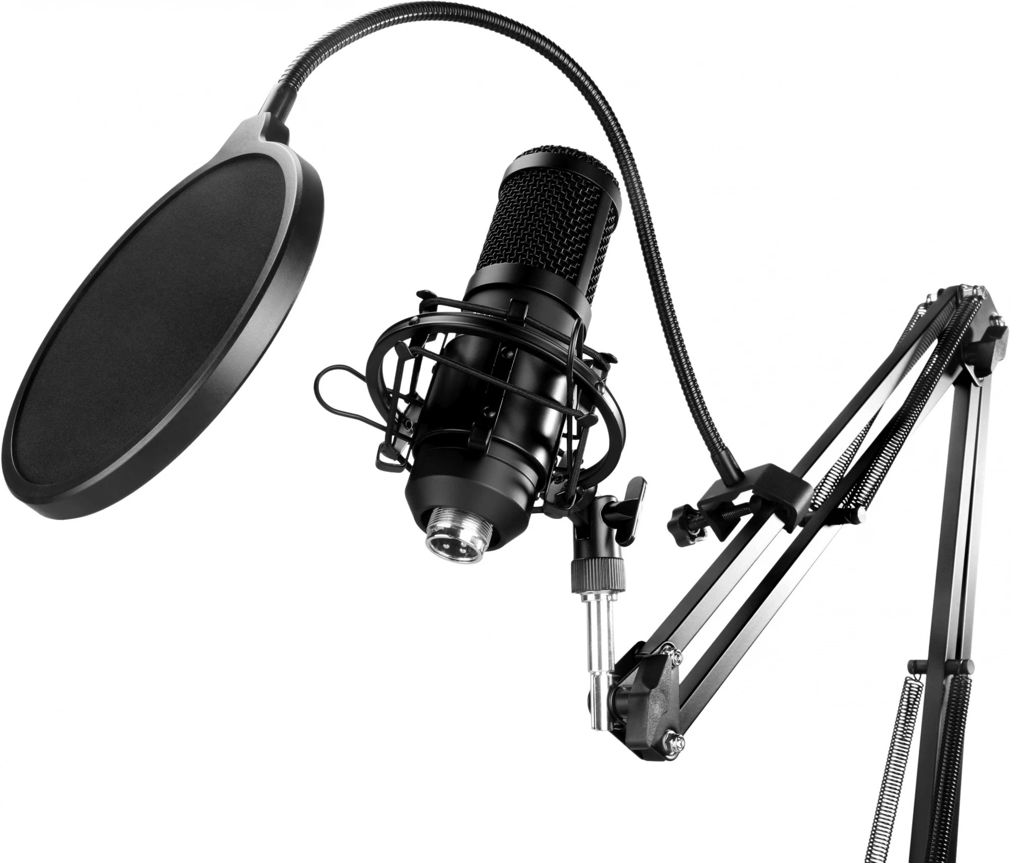 Микрофон Oklick SM-600G + микшер (1796784***); конденсаторный; кардиоидный; 100 - 16000 Гц; стойка-п