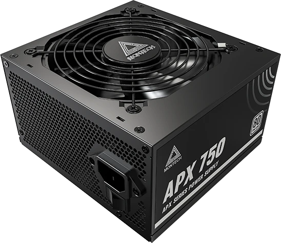 Блок питания 750 Вт MONTECH APX 750W Black (XWYA11-750W); 1x24 pin; 2x8(4+4) pin; 6xSata; 3xMolex; 2x6+2-pin PCI-E; 80+ Standart; APFC; 120 мм