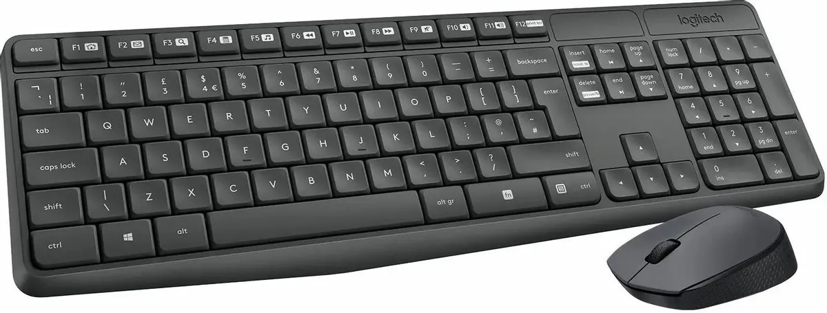 Комплект Logitech Wireless Combo MK235 (920-007948); беспроводной; USB; 1000 dpi; 2xAAA/1xAA; серый