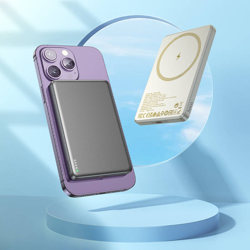 Внешний аккумулятор 5 000 мА/ч; Hoco Q26 Magnetic (Q26); 3А; 20Вт; индикатор; 104 г; серый