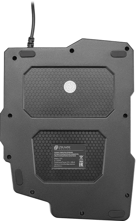 Клавиатура игровая Oklick 701G IRON FIST (1196590); USB; мембранная; 35 клавиши; 5 (+FN); LED подсветка; черный