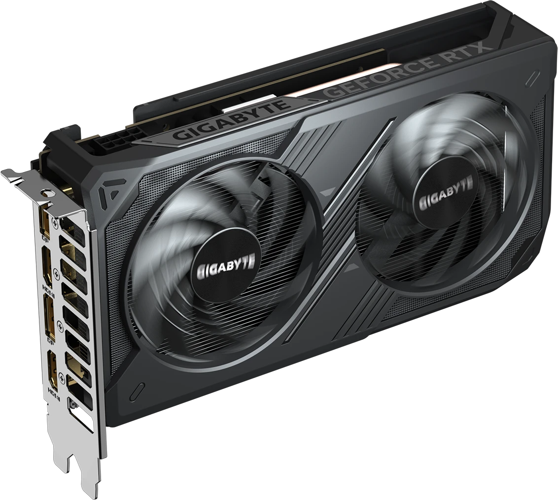 Видеокарта Gigabyte GeForce RTX 5050 WINDFORCE OC 8GB (GV-N5050WF2OC-8GD); 8 Гб GDDR7; 2317-2587 МГц; 20 ГГц; 128 бит; 1xHDMI, 3xDP; 2-slot; черный