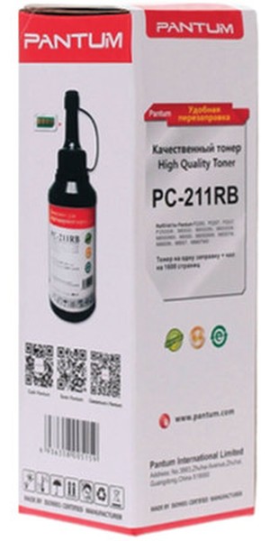 Тонер Pantum PC-211PRB*** (заправочный комплект + чип); P2200/2207/2500/2500W/6500/6500W; оригинал; 1 600 страниц