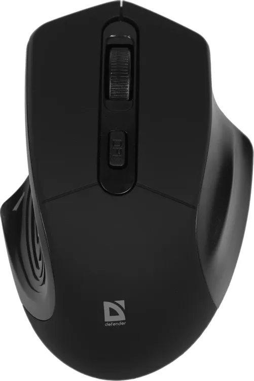 Мышь беспроводная Defender Datum MB-345 (52345***); USB; оптический; 800/1200/1600 dpi; 3 кнопки; колесо-кнопка; 2xAAA; чёрный