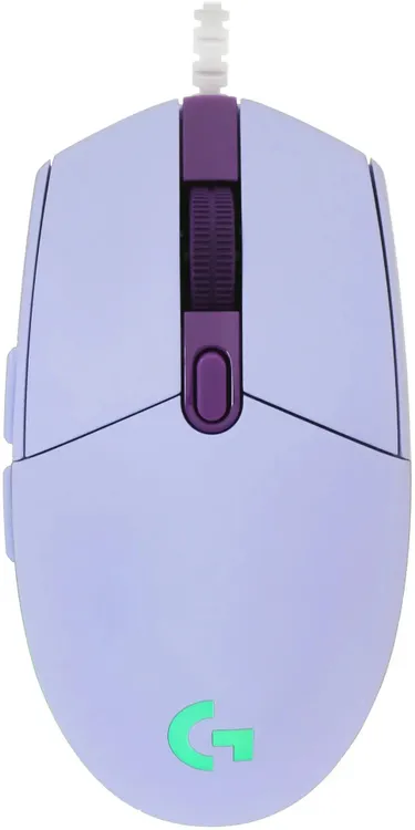 Мышь игровая Logitech G102 LIGHTSYNC Lilac (910-005857); USB; оптический; 200 - 8000 dpi; 6 кнопок; колесо-кнопка; LED подсветка; фиолетовый