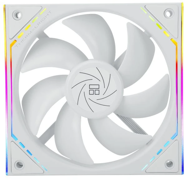 Вентилятор 120 мм Thermalright TL-M12W White; 4-pin(PWM)+3-pin(ARGB); 1500 об/мин; 47.6 CFM; 23,2 дБ; ARGB; черный