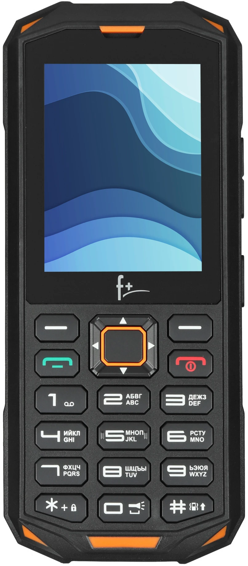 Мобильный телефон F+ R240 Black-Orange; 2,4"; 0.08 Мп; Dual Sim; моноблок; пластиковый корпус; Micro