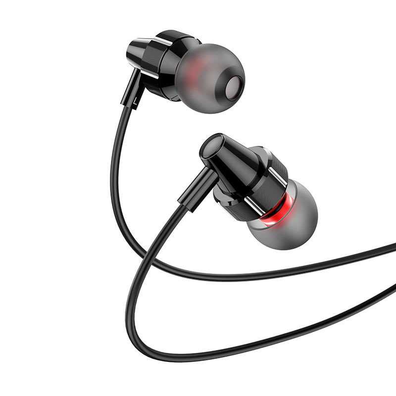 Гарнитура проводная Hoco M90 Black, Mini-jack 3,5мм , внутриканальные, без крепления, 20 Гц - 20 кГц, 16 Ом, 1,2 м, черный